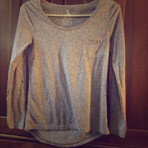 Atmosphere Scoop Neck Long Sleeve Pocket Tee